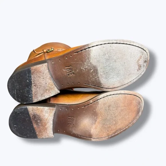 Frye Melissa Seam Boots distressed caramel color - Picture 11 of 15